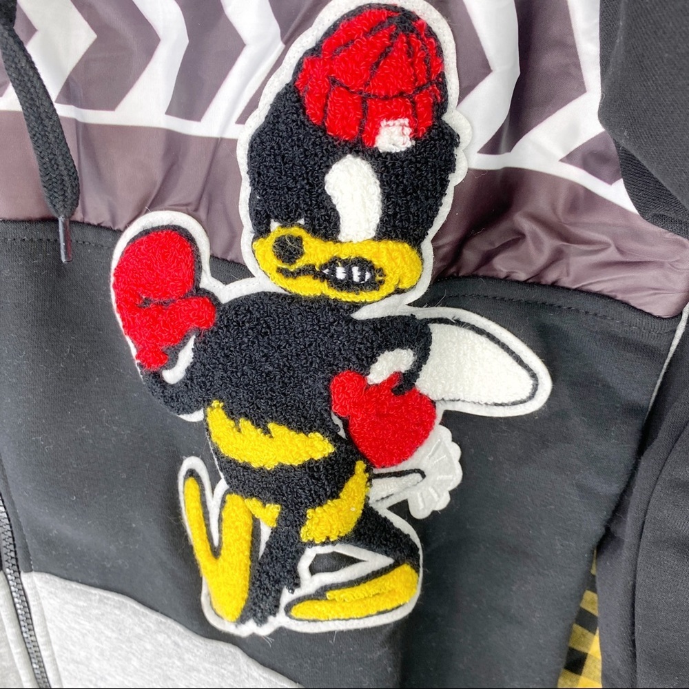 Reason Clothing Mash Up Hoodie Zip Jacket L Bees - Picture 3 of 8